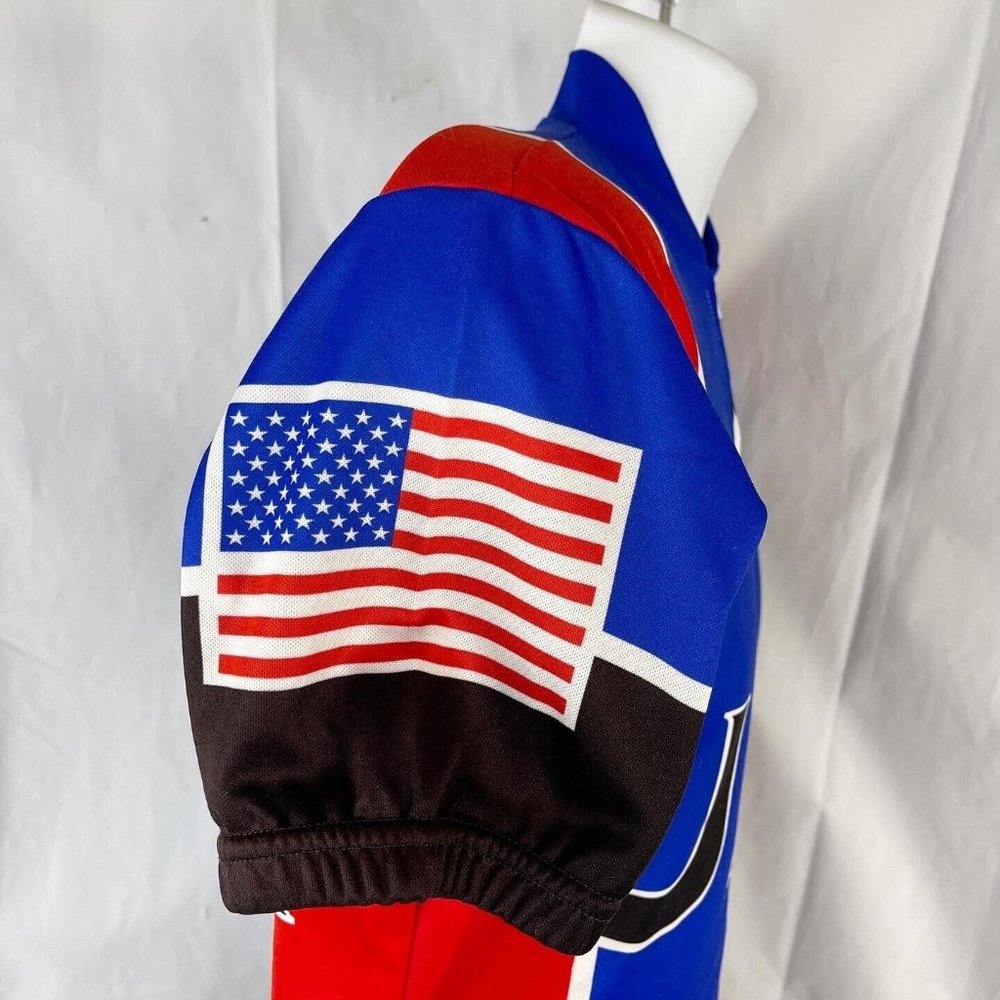 USA Stars America Patriotic Kucharik 1/2 Zip M Cycling Jersey Medium Mens 40x26 - Picture 3 of 9